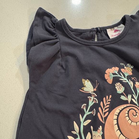 Tommy Bahama Baby Girl 24M Navy Tshirt with Design - Picture 3 of 5